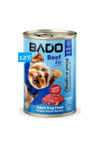 Bado Yetişkin Yaş Köpek Maması Etli 400gr 12'li