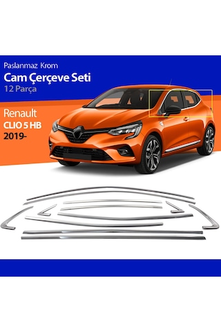 Renault Clio 5 Cam Çıtası Komple Set Kromu Nikelajı 12 Parça