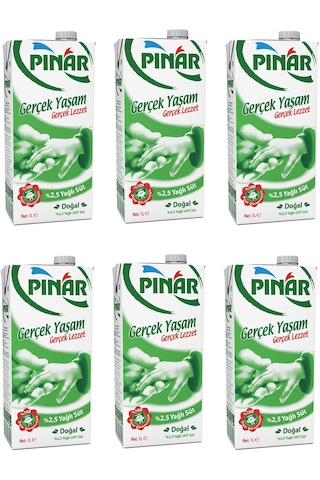 Pınar %2,5 Yağlı Süt 1 Lt X 6 Adet