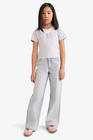 DeFacto Kız Çocuk Cropped Fit Bisiklet Yaka Ribana Kısa Kollu Tişört E1830A825SMGR421 Gri