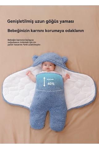 0 - 3 Ay Bebek Kalınlaştırılmış Yorgan Çift Amaçlı - Mavi