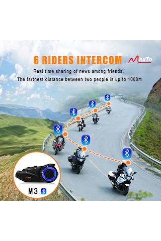 Kask Bluetooth Kulaklık Motosiklet Maxto M3 Kameralı Intercom