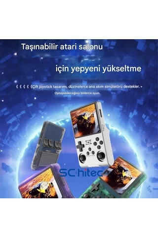 Schitec Retro Arcade R40s Pro Taşınabilir El Atari Konsolu 30.000 Oyunlu 98gb Mor