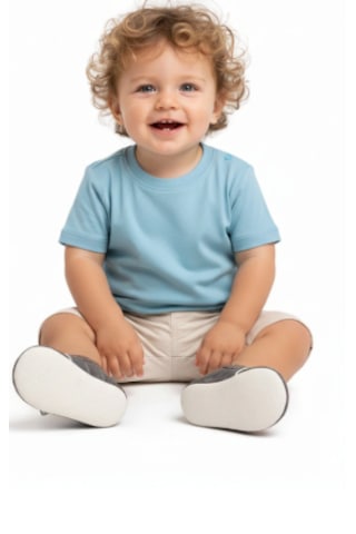 Sema Baby İlk Adım Ayakkabısı Siyah Kalın Cırtlı 17-18-19 Numara Kahverengi