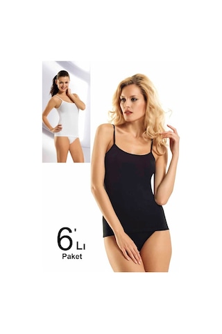 Namaldı 6'lı Paket Ip Askılı Kadın Atlet Karışık Renk