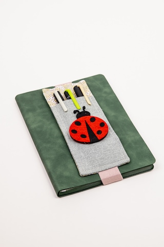 Defter Üstü Kalemlik A5 Lastikli Kalem Tutucu Kumaş Organize Yeşil