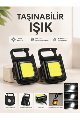Taşınabilir Işık 3 Işık Modlu Usb Şarj Özeeliğine Sahip