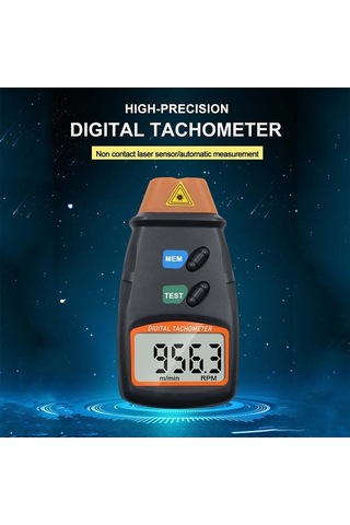 Ebitda Kullanımı Kolay Taşınabilir Dijital Dönüş Hızı Ölçer Led Ekranlı Otomatik Ölçüm Geniş Kullanım Alanı Siyah Siyah