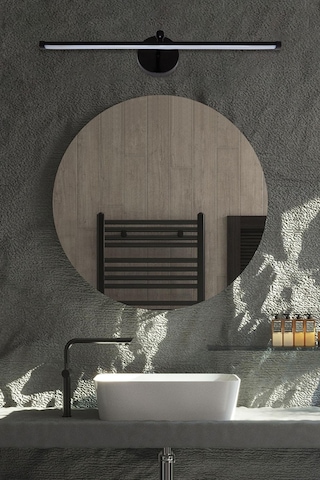 Resim Ayna Aplik 50 cm. Günışığı Siyah