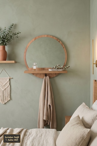 Antik Ahşap Dekoratif Ayna Raflı Askılıklı Koridor Konsol Oda Lavabo Wc Banyo Dresuar Mutfak Makyaj Aynası Yn-101 Atlantik Çam