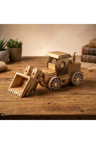 Yuma Ahşap Dekoratif Obje Kepçe - %100 El Yapımı - Ahşap - 14x9x7 Cm