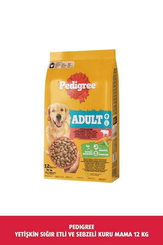 Pedigree Biftekli ve Kümes Hayvanlı Yetişkin Köpek Maması 12 KG