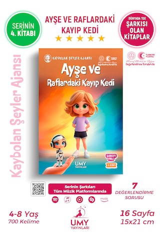 Umy Yayınları Ayşe Ve Raflardaki Kayıp Kedi - Dostluk, Analitik Düşünce Ve Dikkat Geliştiren Çocuk Kitabı