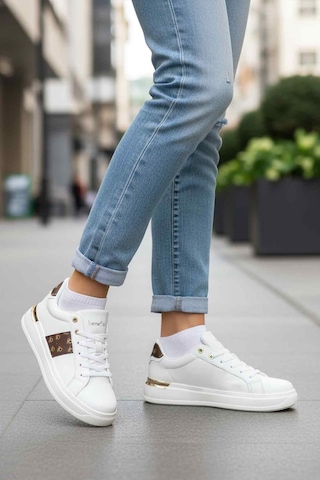 United Colors Of Benetton Beyaz Bağcıklı Kadın Sneaker Bnı-12132 G