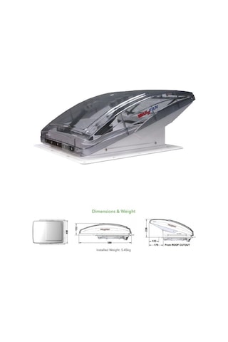 Maxxfan Deluxe 7500k Karavan Tavan Fanı Yağmur Koruması, Tint Clear, Güçlü Havalandırma Diğer