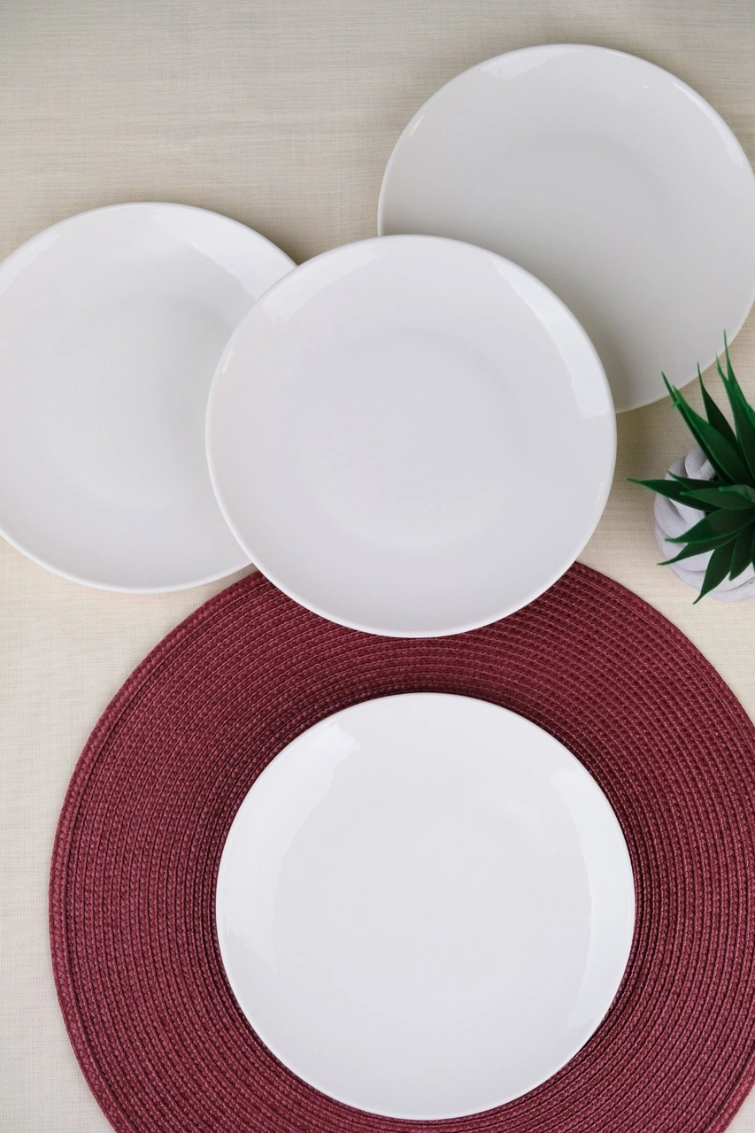 Tabak Evi Porselen Chic Servis Tabağı 24,50cm 4 Lü Krem