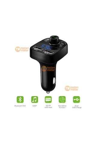 Carx8 Fm Transmitter Bluetooth Araç Kiti 4.0 Micro Sd Usb  Şarj