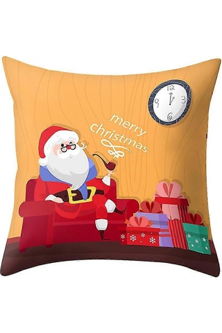 Noel Yastık Kılıfı Noel Dekorasyonu İç Mekan Atmosferi Y0004 Diğer