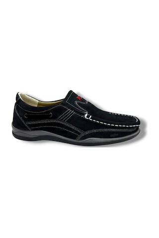 Master 1702-26 Hakiki Nubuk Deri Anatomik Casual Erkek Ayakkabı Siyah