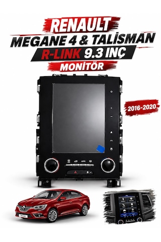 Megane 4 - Talisman Faz 1 2016-2020 R Link 2 Orijinal 9.3 İnç Multimedya Monitörü 280905445r