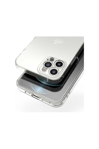Apple Uyumlu iPhone 12 Pro Kılıf Zore Kamera Korumalı Süper Silikon Kapak Renksiz
