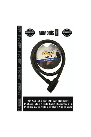 Ym746 150 Cm 20 Mm Bisiklet Motorsiklet Kilidi Taşıt Koruma Dış Mekan Güvenlik Seyahat Aksesuarı