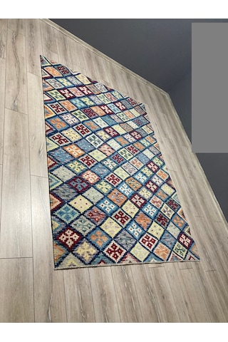 Tuğra Etnik Desenli Alt Kısmı Dokuma Kilim 160x230 Ebatlı