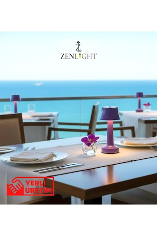 Zenlight Metal Dokunmatik Şarjlı Masa Lambası 320-5 Mor