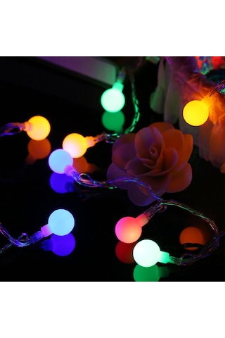 Hfambition Usb Led Toplum Işığı, Dış Mekan Kamp Dekorasyonu, 3m 20 Işık, Renkli Toplar, Sürekli Açık