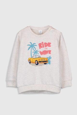 LC Waikiki Lcw Baby Kırık Beyaz Melanj Sweatshirt Off Whıte Melang