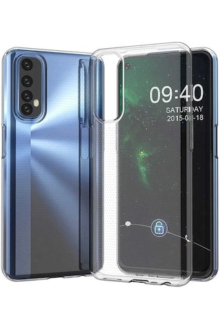 Realme 7 Kılıf Zore Süper Silikon Kapak Renksiz
