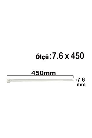 Aletçantam Kablo Bağı Plastik Kelepçe Cırt Amerikan Kelepçesi 100 Adet -7.6x450mm