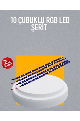 Led Yağmur Işığı Seti 10 Adet Meteor Çubuk Aydınlatma Çok Renkli