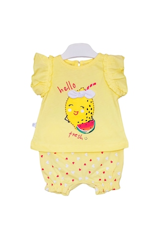 S-Mall Caramell Bebek Takımı - 2 Li - Tkk7045 - Fresh - Sarı Beyaz