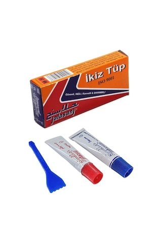İran Yapıştırıcısı 18 gr İkiz Tüp 1 Adet Metal Yapıştırıcı Çift Karışımlı Demir Çelik Yapıştırıcısı Kuvvetli ve Dayanıklı İkiz Epoksi Yapıştırıcısı