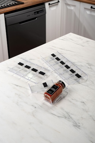 Mienda Home 12 Parça Şeffaf-lego Baharatlık Standı Çok Amaçlı Düzenleyici Makyaj Organizer Şeffaf