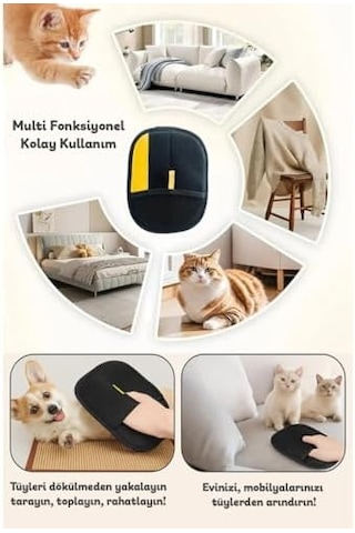 Kedi Köpek Tüy Toplayıcı Çift Taraflı Statik Eldiveni Giysi Halı Elbise Mobilya İçin Statik Saç Temizleme Eldiven Kolay Ve Pratik
