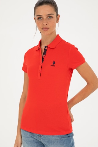 U.S. Polo Assn. Kadın Kırmızı Basic Polo Yaka Tişört 50280060-VR030