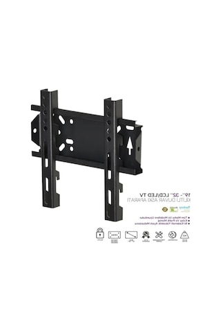 19"-32" Sabit Kilitli Lcd Led Tv Duvar Askı Aparatı - 25 Kg Taşıma Kapasitesi