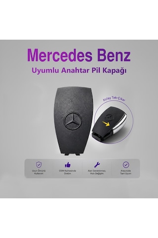 Autopit 3d Mercedes Benz Uyumlu Anahtar Pil Kapağı