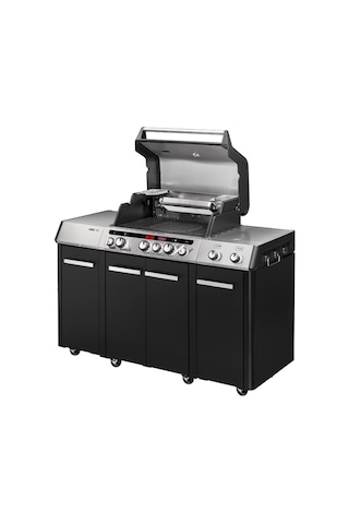 Uniq Pro 3 Ik Kitchen Cruster Gazlı Mangal Ve Fırın 24,9 Kw Siyah