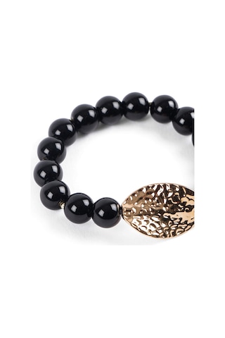 Siyah Taşlı Gold Detaylı Bileklik W26blk008 Uw26blk00810 Çok Renkli