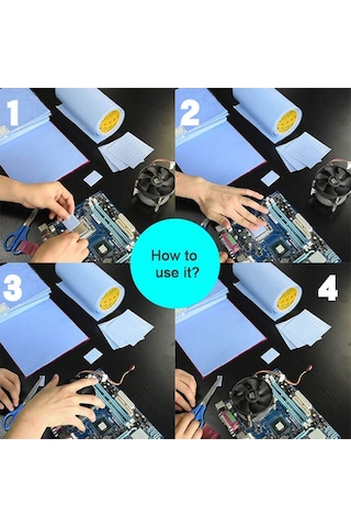 Wozlo 1.0mmx22x70mm Termal Pad M2 Ssd Ngff Nvme 2280 Chipset Soğutucu - 7x2cm - Mavi - 3.6w/mk