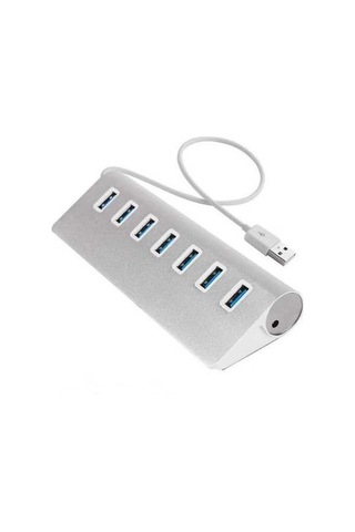 Novahub 7 Portlu Usb3.0 Hub, 5gbps Hızlı, Gümüş Alüminyum Tasarım, Güç Bağlantısı
