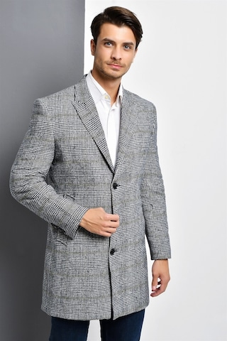 Plt8390 Dewberry Erkek Palto-ekose Gri
