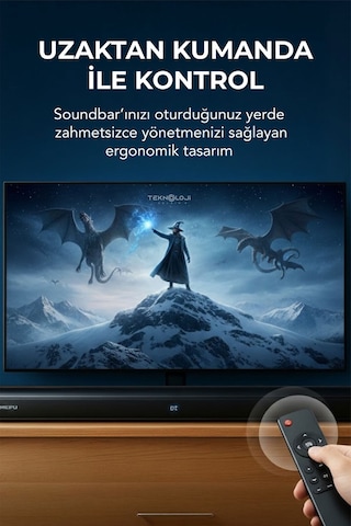 Hp-tv05 Soundbar Kablosuz Ev Sinema Sistemi Stereo Hd Ses Kalitesi 80w Led Ekranlı