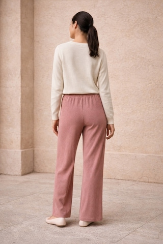 Ivoire Wear Kadın Beli Lastikli Bürümcük Pantolon Pembe