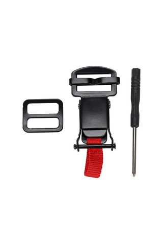 Ranyeek Koyu Siyah Abs Kask Hızlı Serbest Bırakma Kanca Seti + Tornavida 6.8x3.7x0.5cm