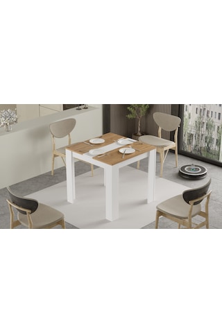 Robin Home Lena Yemek Masası 80x80 Sepet-beyaz