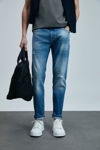 Lufian Franz Smart Jean Erkek Pantolon Slim Fit Mavi Mavi 111200196100300 Mavi